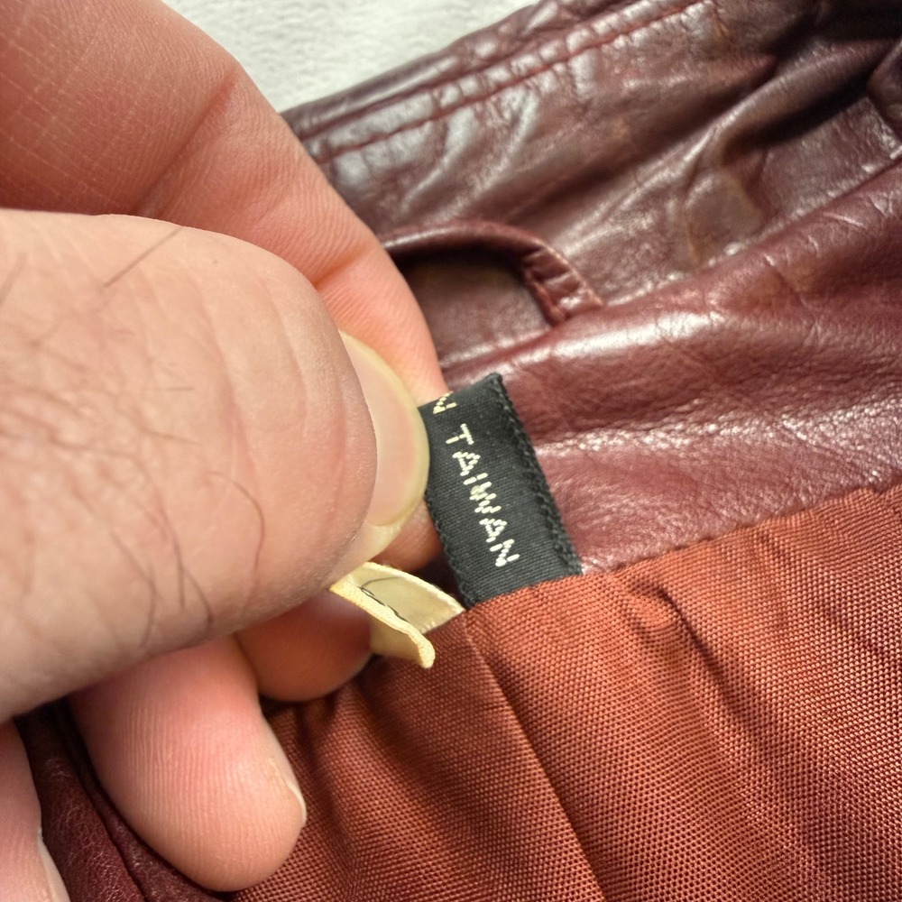 Etienne Aigner Vintage Burgundy Leather Shirt Jacket Mens 40 Oxblood 70s Retro - Picture 5 of 9